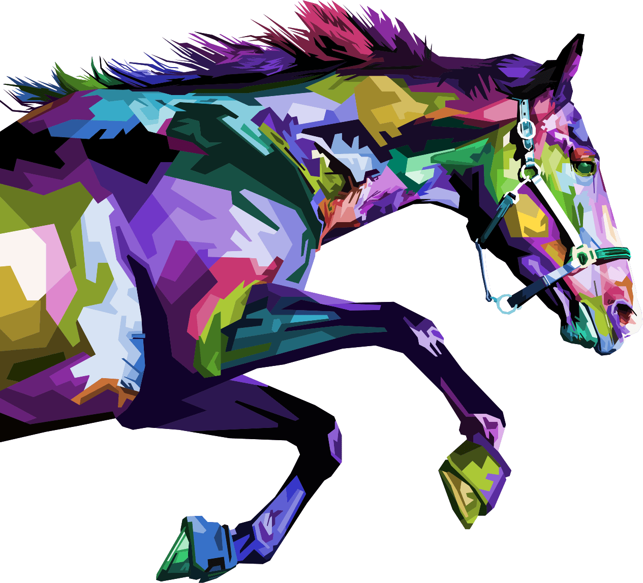 purple vector horse